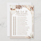 SIERRA Boho, der sagte, es Mommy Daddy Baby Game C Einladung (Vorderseite)