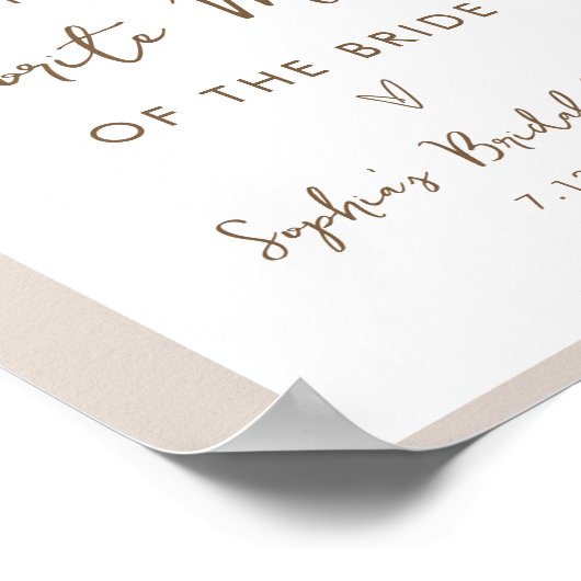 SIERRA Boho Favorite Memory Brautparty Signing Poster (Ecke)