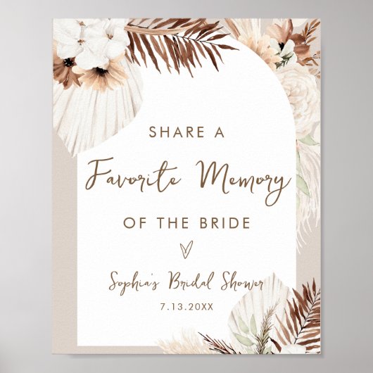 SIERRA Boho Favorite Memory Brautparty Signing Poster (Vorne)