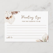 SIERRA Boho Kinderbetreuung Tipps für Babydusche Begleitkarte (Vorderseite)