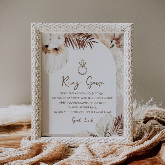 SIERRA Boho Ring Game Don't Say Bride Sign Poster