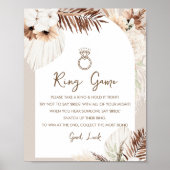 SIERRA Boho Ring Game Don't Say Bride Sign Poster (Vorne)