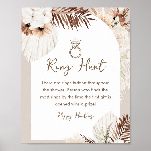 SIERRA Boho Ring Hour Brautparty Game Sign Poster (Vorne)