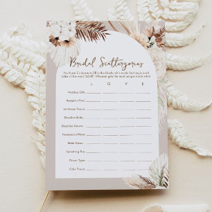 SIERRA Boho Scattergories Brautparty Game Card Einladung
