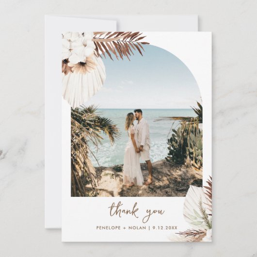 SIERRA Boho Wedding Foto Danke Karte (Vorderseite)