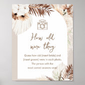 SIERRA Boho wie alt waren sie Bridal Game Sign Poster (Vorne)