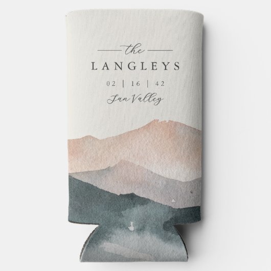 Sierra Dusk | Desert Mountain Sunset Wedding Favor Selters Dosenkühler (Rückseite)