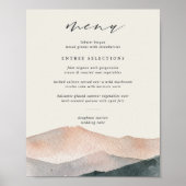 Sierra Dusk | Desert Mountain Wedding Menu Sign Poster (Vorne)