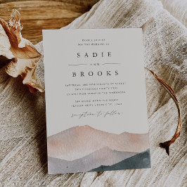 Sierra Dusk | Desert Sunset Mountain Wedding Einladung