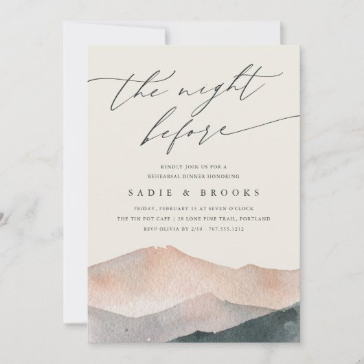 Sierra Dusk | Mountain Sunset Probe Dinner Einladung (Vorderseite)