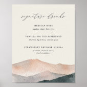 Sierra Dusk Mountain Wedding Signature Drink Sign Poster (Vorne)