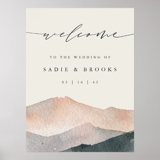 Sierra Dusk | Mountain Wedding Welcome Sign Poster (Vorne)