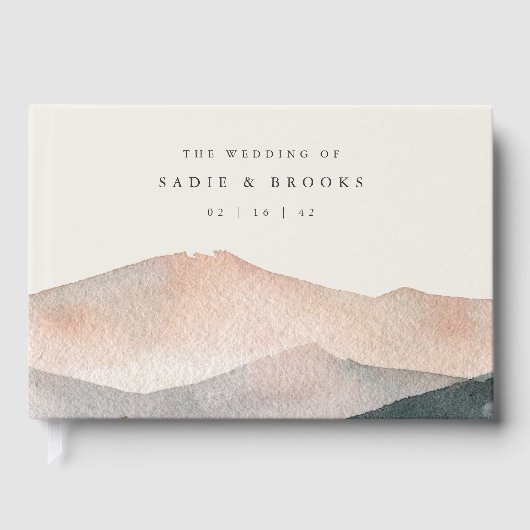 Sierra Dusk | Wüstenberg Sonnenuntergangssonne Gästebuch (Vorderseite)