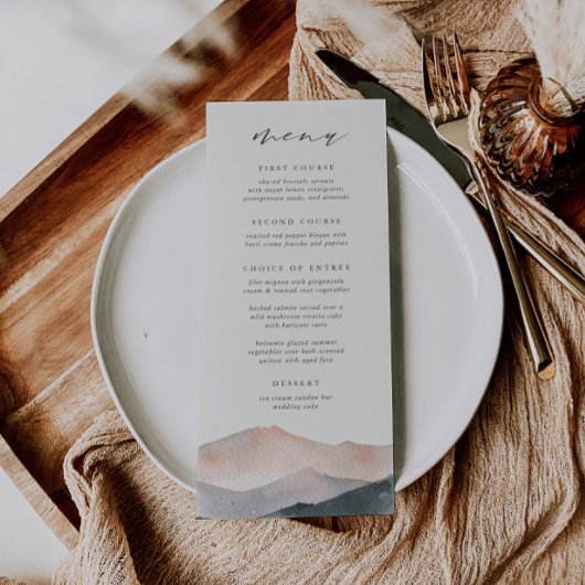 Sierra Dusk | Wüstenberg Sonnenuntergangssonne Menükarte