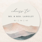 Sierra Dusk | Wüstenberg Sonnenuntergangssonne Runder Pappuntersetzer (Vorderseite)