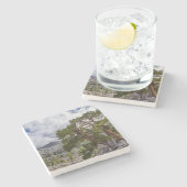 Sierra Juniper und Evergreen Bäume Steinuntersetzer (Seitenansicht)