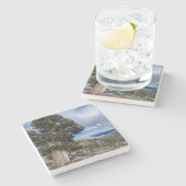 Sierra Juniper und Evergreen Trees 2 Steinuntersetzer (Seitenansicht)