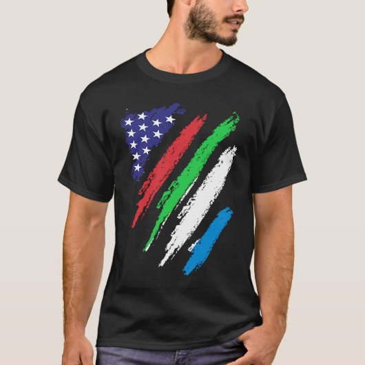 Sierra Leone American Grown Flag USA Patriot Herit T-Shirt (Vorderseite)