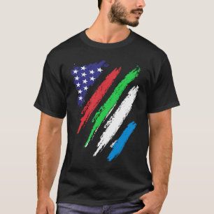 Sierra Leone Amerikanische Gewachsene Flagge USA P T-Shirt