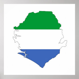 sierra leone country flagge Symbol Poster