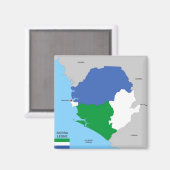 sierra leone country political map flagge magnet (Vorderseite/Rückseite)