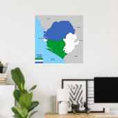 sierra leone country political map flagge poster (Heimbüro)