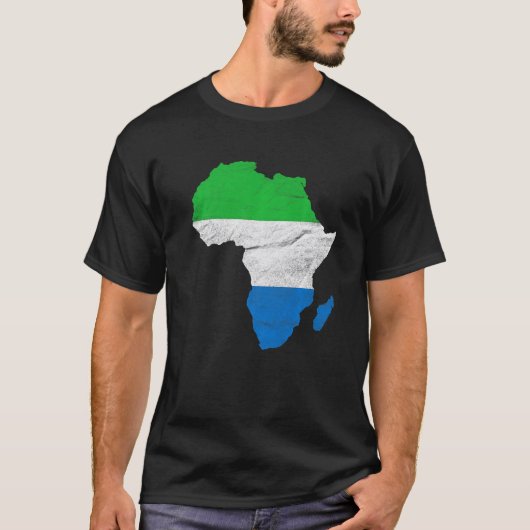 Sierra Leone Flag Afrika Kontinentale Silhouette S T-Shirt (Vorderseite)