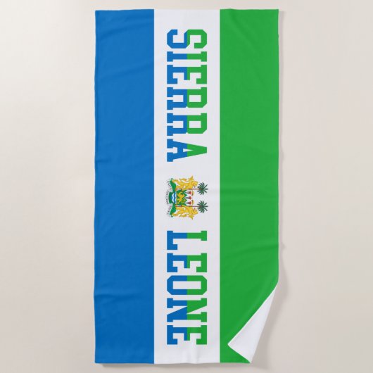 Sierra Leone Flag & Emblem Strandtuch (Vorderseite)