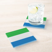 Sierra Leone Flag Glasuntersetzer (Schrägansicht)
