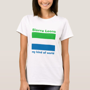 Sierra Leone Flag + Karte + Text T - Shirt