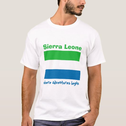 Sierra Leone Flag + Karte + Text T - Shirt (Vorderseite)