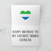 Sierra Leone Flag Patriotic Geburtstag Karte (Innenseite)