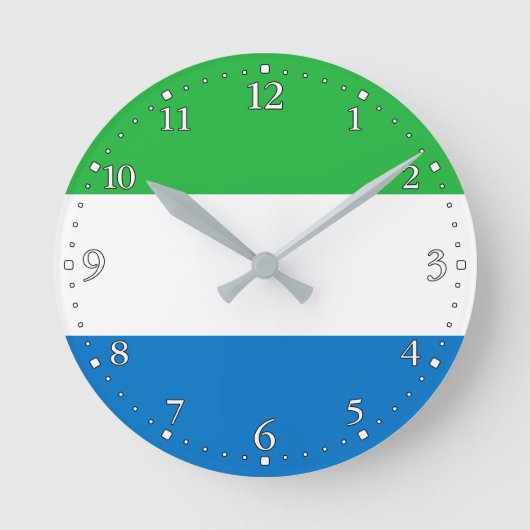 Sierra Leone Flag Runde Wanduhr (Vorderseite)