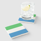 Sierra Leone Flag Steinuntersetzer (Seitenansicht)