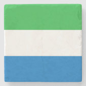 Sierra Leone Flag Steinuntersetzer (Vorderseite)