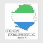 Sierra Leone Flagge Charming Patriotic Karte Aufkleber (Blatt)