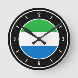 Sierra Leone Flagge Elegant Runde Wanduhr