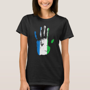 Sierra Leone Flagge Hand Männer Frauen Kinder T-Shirt
