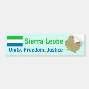 Sierra Leone Flagge + Karte Autoaufkleber