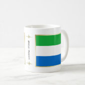 Sierra Leone Flagge + Karte Tasse (VorderseiteRechts)