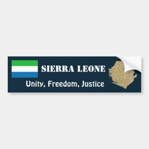 Sierra Leone-Flagge + Karten-Autoaufkleber Autoaufkleber