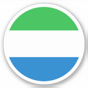 Sierra Leone Flagge Rund Aufkleber