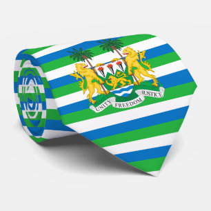 Sierra Leone - Flagge & Wappen Sierra Leones Krawatte