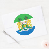 Sierra Leone - Flagge & Wappen Sierra Leones Runder Aufkleber (Umschlag)