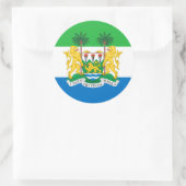 Sierra Leone - Flagge & Wappen Sierra Leones Runder Aufkleber (Tasche)