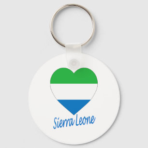 Sierra Leone-Flaggen-Herz Schlüsselanhänger