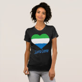 Sierra Leone-Flaggen-Herz T-Shirt (Vorne ganz)