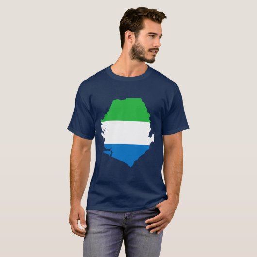 Sierra Leone-Flaggen-Karte T-Shirt (Vorne ganz)