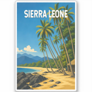 Sierra Leone Illustration Reise Kunst Vintage Aufkleber