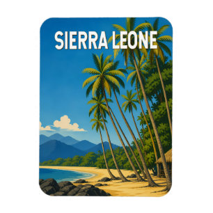 Sierra Leone Illustration Reise Kunst Vintage Magnet